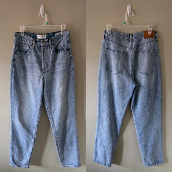 Denim Forum 28 Indie Sleeze Slouchy 90s Organic Button Fly BF High Rise Jeans - Picture 2 of 16